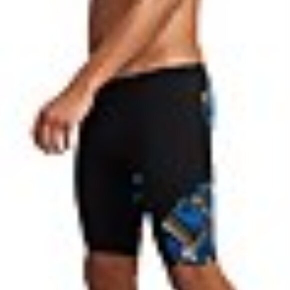 SPEEDO Men's Jammer Endurance+ Solid Competition Swimsuit Sz 34 Team Blue Gold - Picture 6 of 7